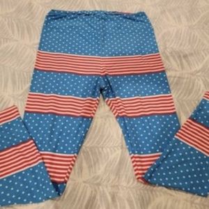 NWOT TC red white and blue Lularoe leggings